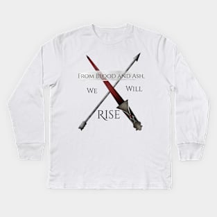 From Blood and Ash, We Will Rise with Arrow Kids Long Sleeve T-Shirt